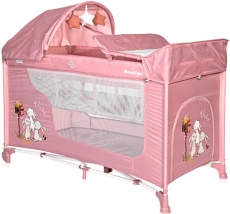 Детский манеж Lorelli Moonlight Rocker 2 Layers Beige Rose RABBITS